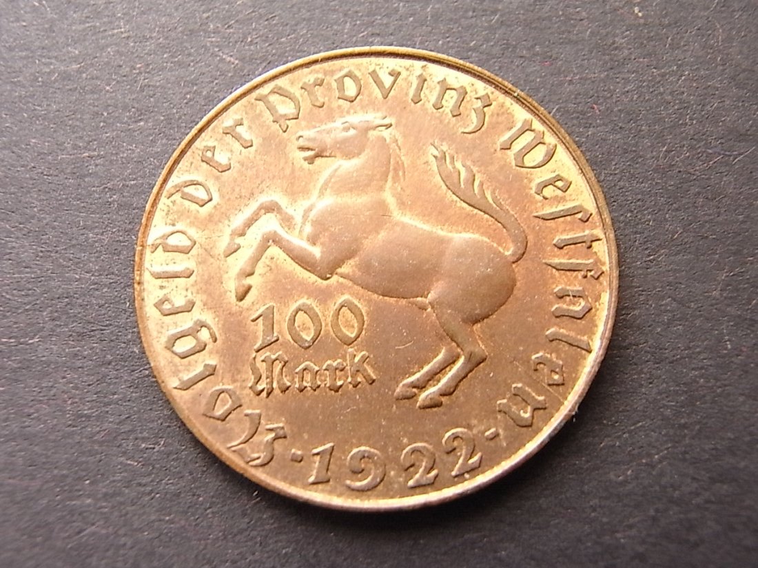  Westfalen 100 Mark 1922 ss+   