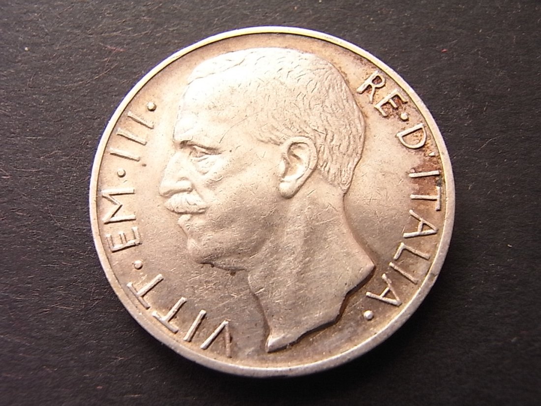  Italien 10 Lire 1927 ss Silber KM68.1 Vittorio Emanuele III   
