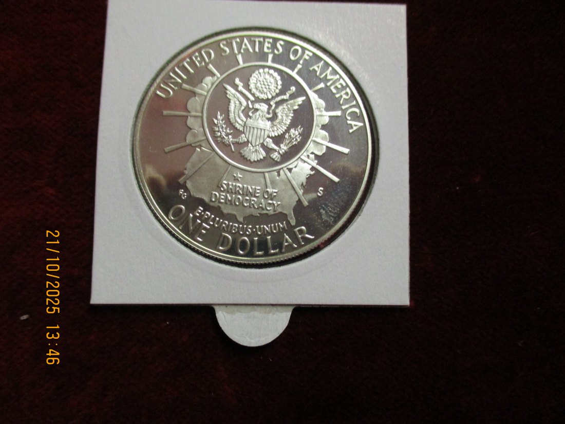  USA 1 Dollar 1991 Silbermünze 900er Silber 26,73g   