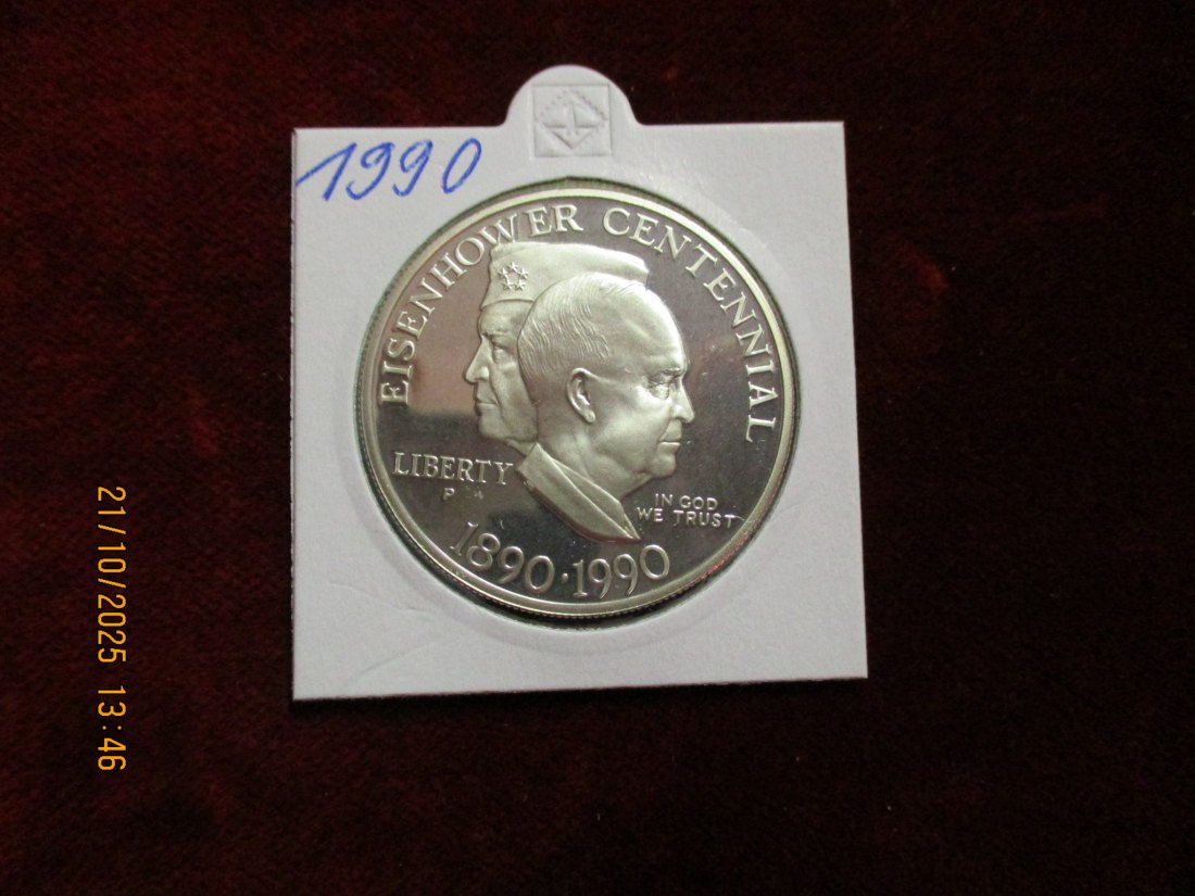  USA 1 Dollar 1990 Silbermünze 900er Silber 26,73g   