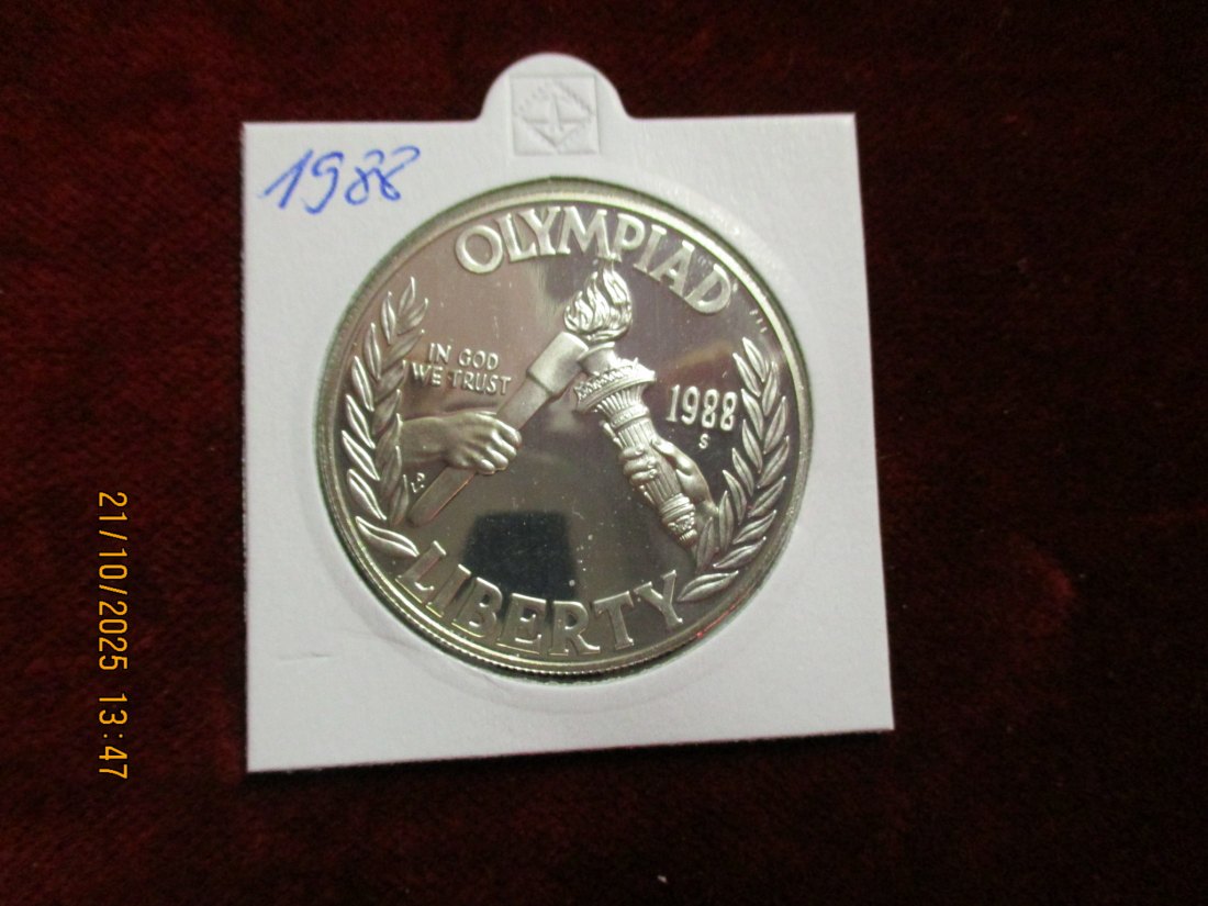  USA 1 Dollar 1988 Silbermünze 900er Silber 26,73g   