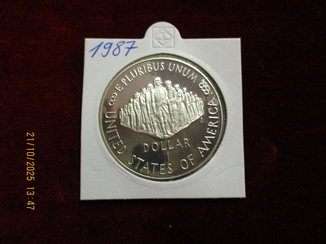  USA 1 Dollar 1987 Silbermünze 900er Silber 26,73g   