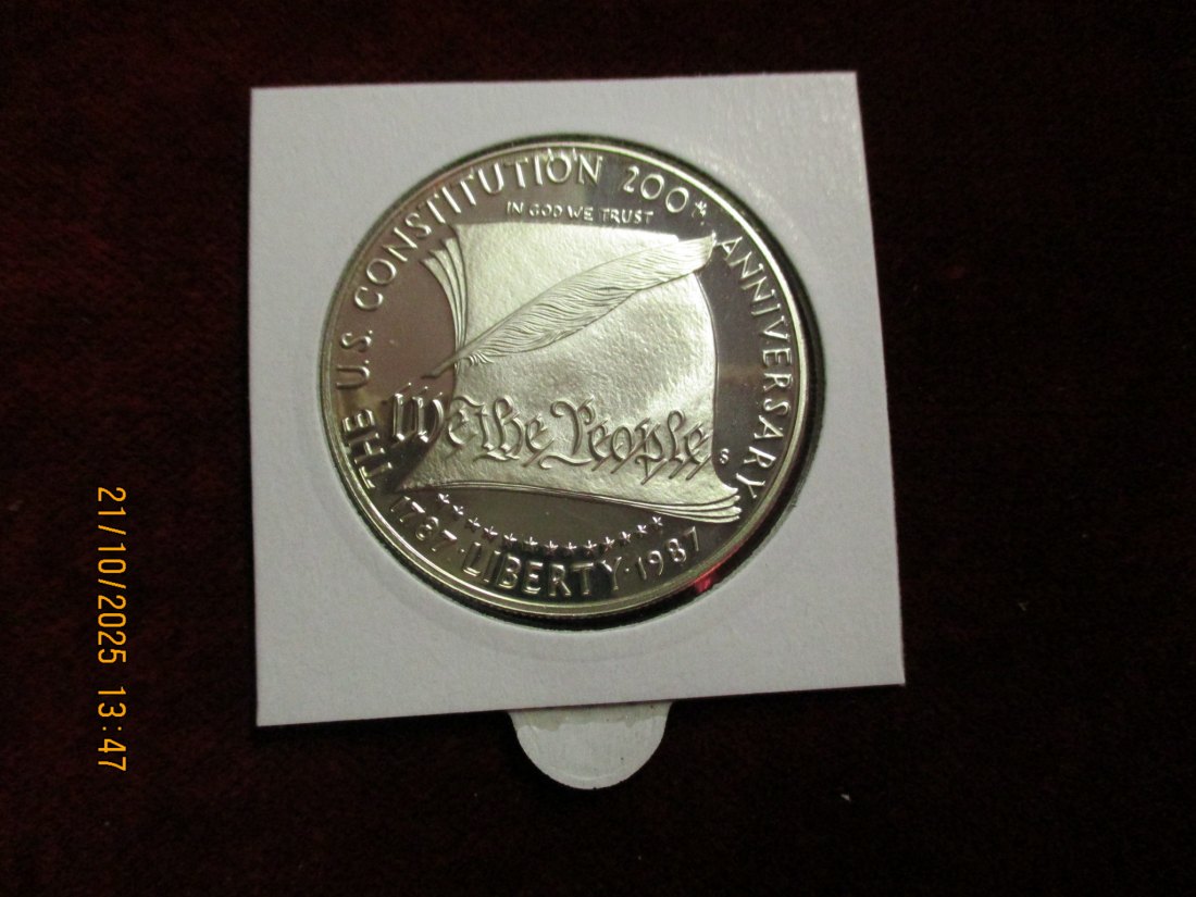  USA 1 Dollar 1987 Silbermünze 900er Silber 26,73g   