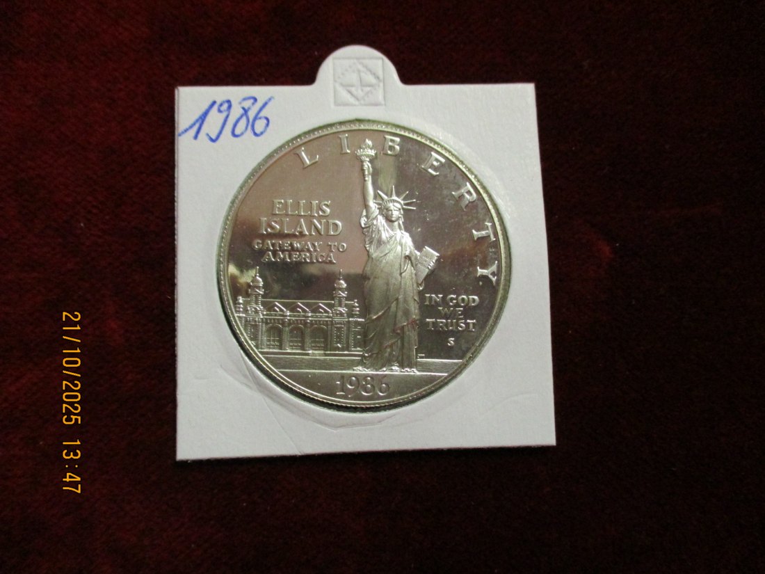  USA 1 Dollar 1986 Silbermünze 900er Silber 26,73g   