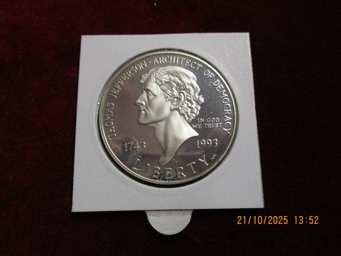  USA 1 Dollar 1993 Silbermünze 900er Silber 26,73g   