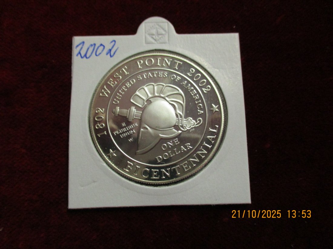  USA 1 Dollar 2002 Silbermünze 900er Silber 26,73g   