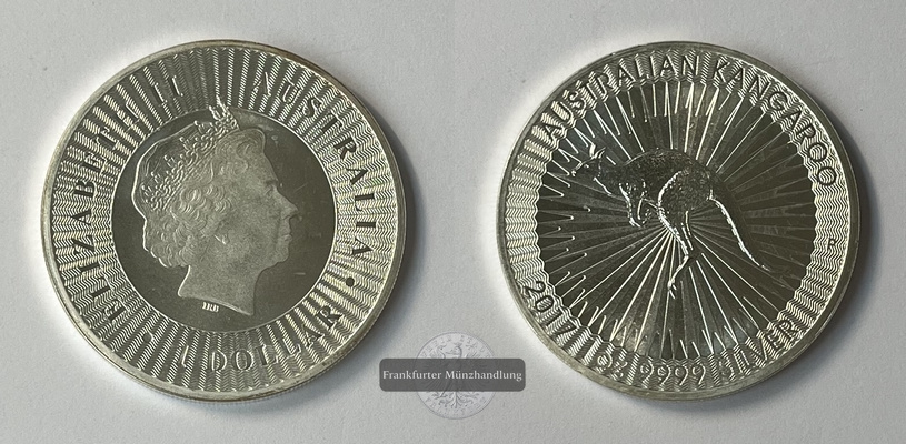  Australien 1 Dollar 2017 Kangaroo KM#3234 FM-Frankfurt  Feinsilber: 31,06g   