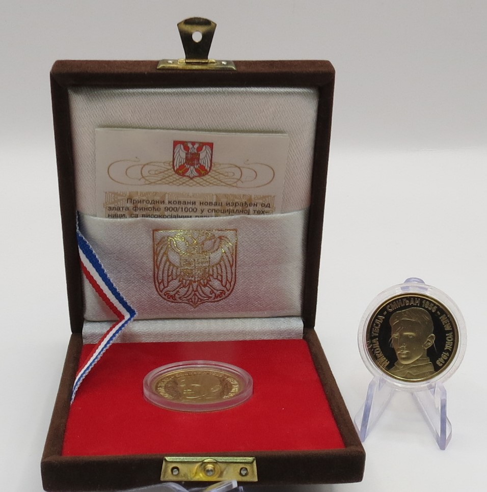 Jugoslawien 1000 Dinar – 140 Jahre seit der Geburt von Nikola Tesla, Gold 900, 8,64 g