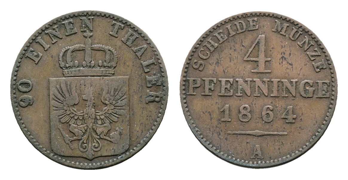  Altdeutschland; Kleinmünze 1864   