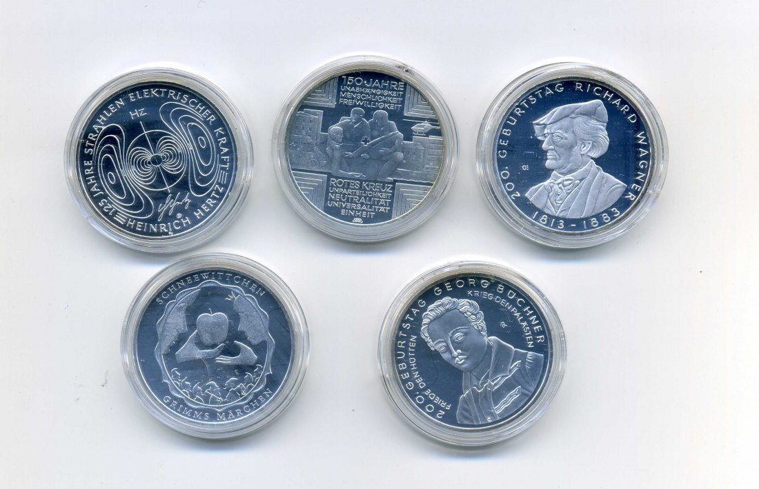 5 x 10 Euro 2013 PP komplett in Originalen Kapseln