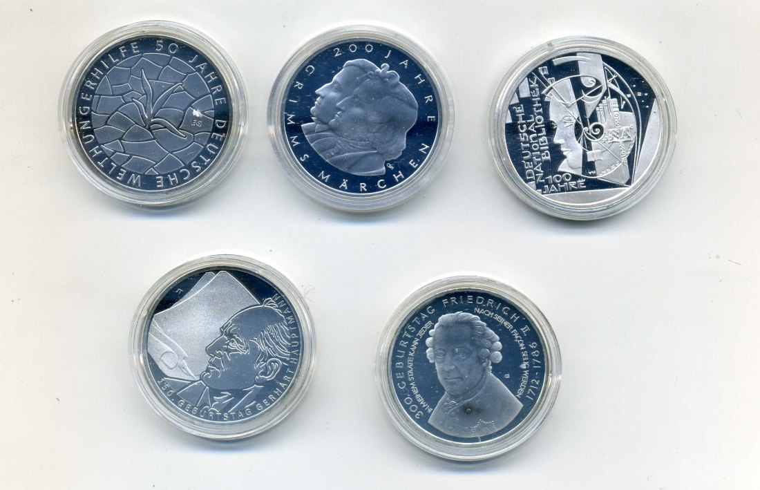 5 x 10 Euro 2012 PP komplett in Originalen Kapseln