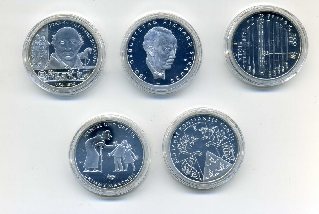 5 x 10 Euro 2014 PP komplett in Originalen Kapseln