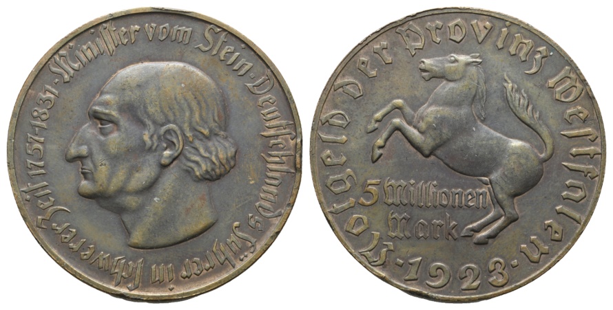  Provinz Westfalen 5 Millionen Mark 1923   