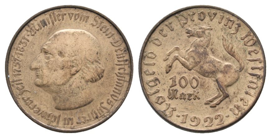  Provinz Westfalen 100 Mark 1922   