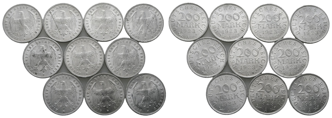  Weimarer Republik; 10 Kleinmünzen 1923   