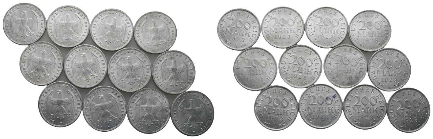  Weimarer Republik; 12 Kleinmünzen 1923   