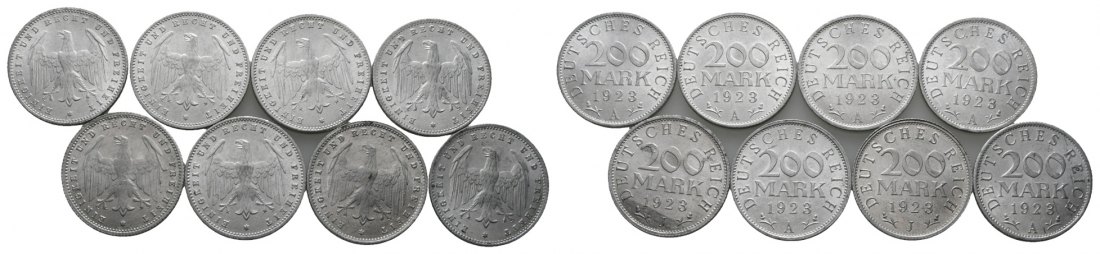  Weimarer Republik; 8 Kleinmünzen 1923   