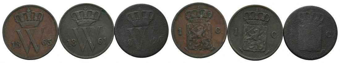  Altdeutschland; 3 Kleinmünzen 1863/1861/1826   