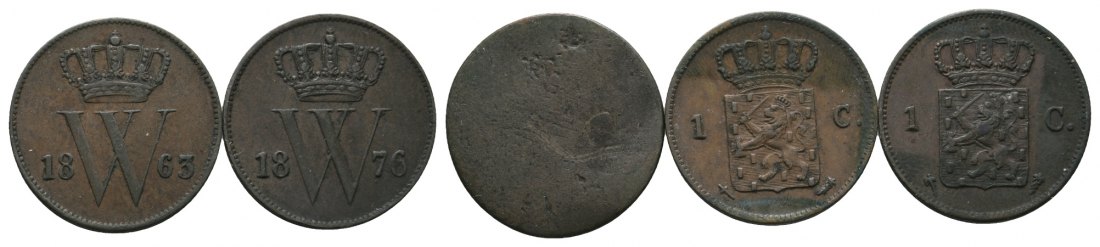  Altdeutschland; 3 Kleinmünzen 1863-1976   