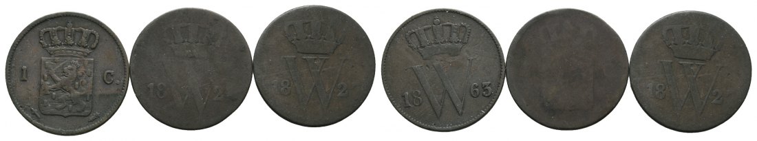  Altdeutschland; 3 Kleinmünzen 1863/1824/1827   