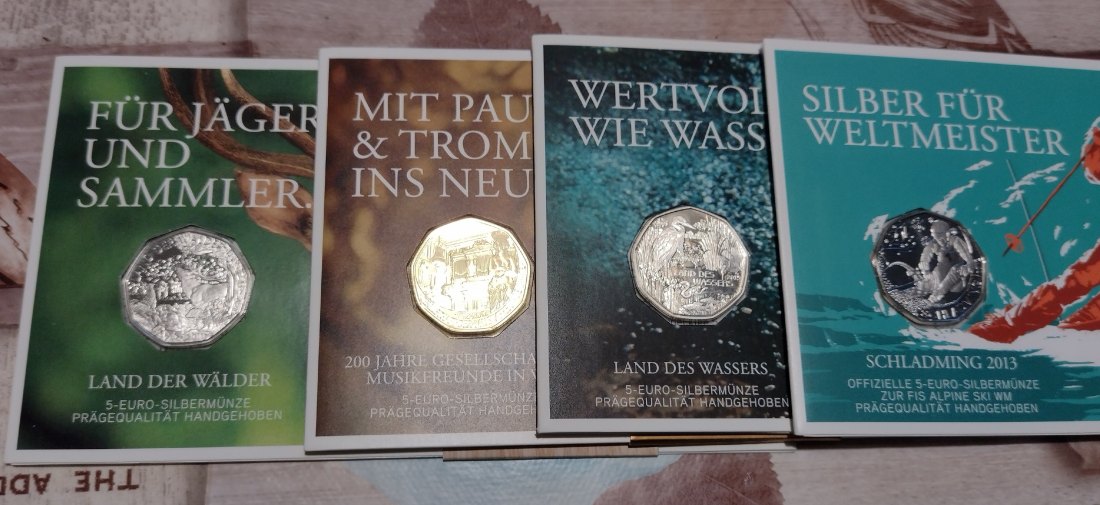 Österreich, 9x 5€ Silbermünze im blister