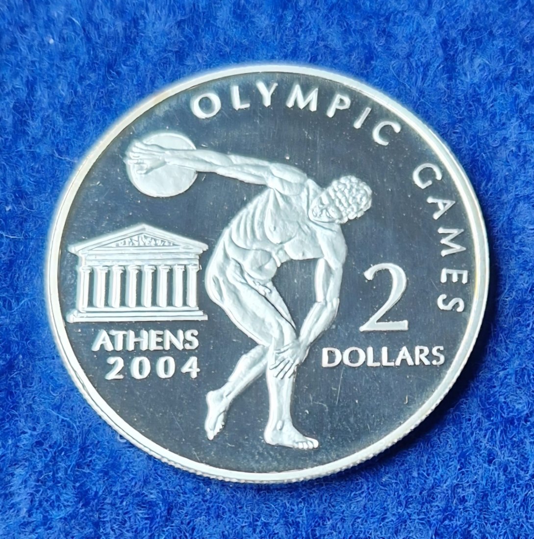  Cook Islands 2002 Olympia 2024 Athen, 2 Dollars   