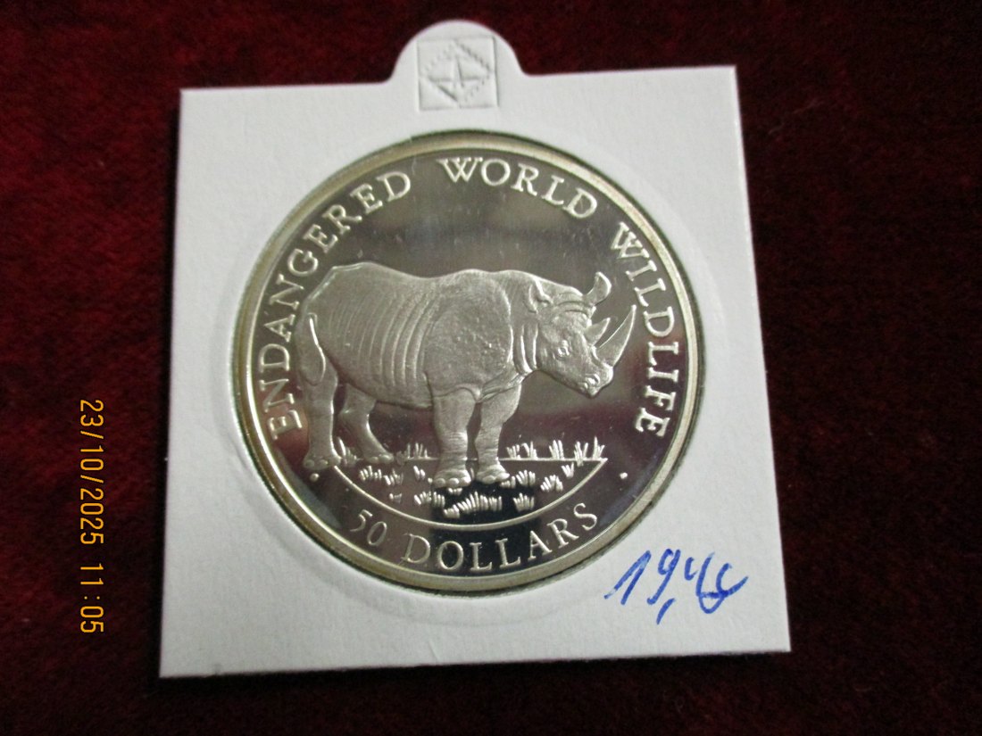  50 Dollars 1990 Cook Islands 925er Silber 19,4g   