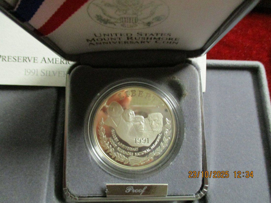  USA 1 Dollar 1991 Silbermünze 900er Silber 26,73g   