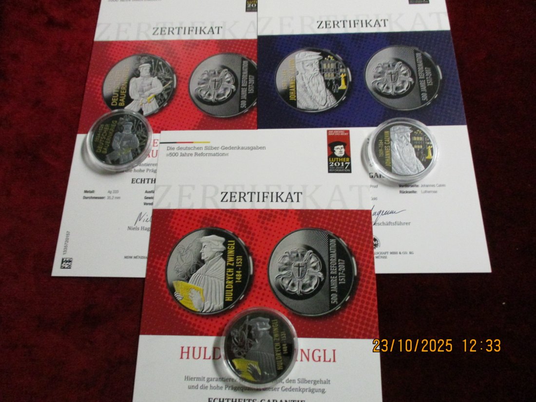  3 Medaillen Silber 333er Silber 49,5g rau   