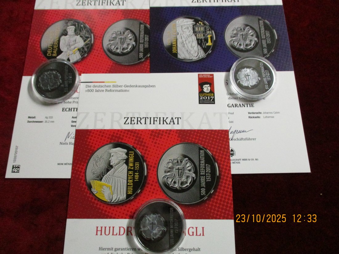  3 Medaillen Silber 333er Silber 49,5g rau   