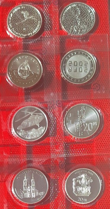  Schweiz 21x20 CHF 1991- 2003 Sonder-/Gedenk- Münzen lose keine doppelt 420g 835er Silber   