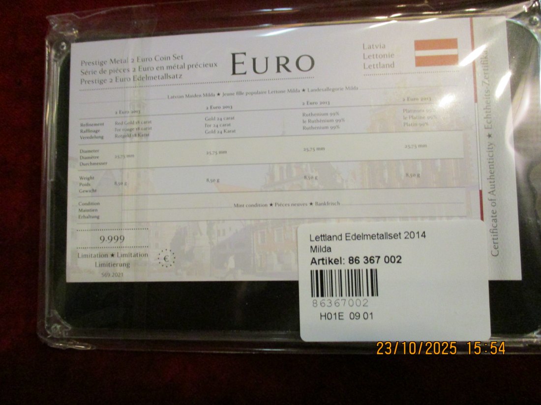  2 Euro Set Lettland siehe Foto Gewicht: Ca 110,g   