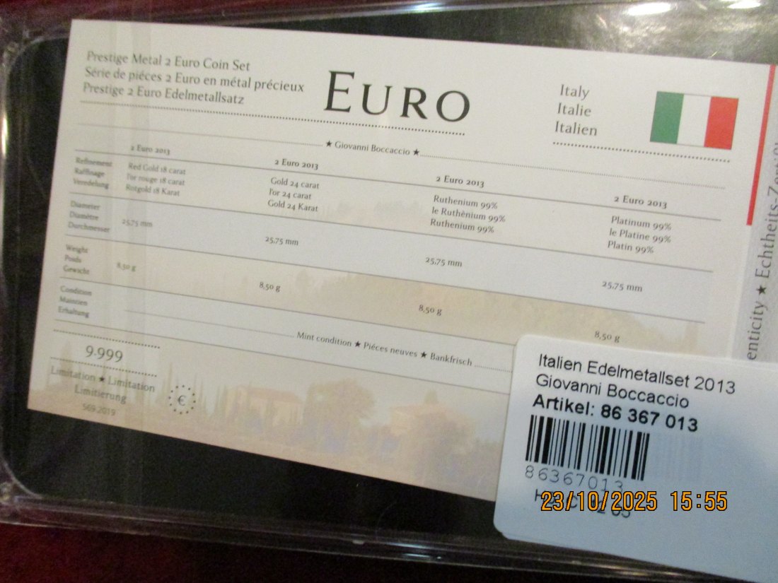  2 Euro Set Italien siehe Foto Gewicht: Ca 110,g   