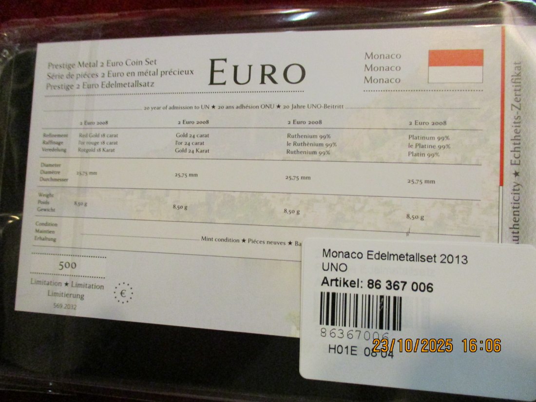  2 Euro Set Monaco siehe Foto Gewicht: Ca 110,g   