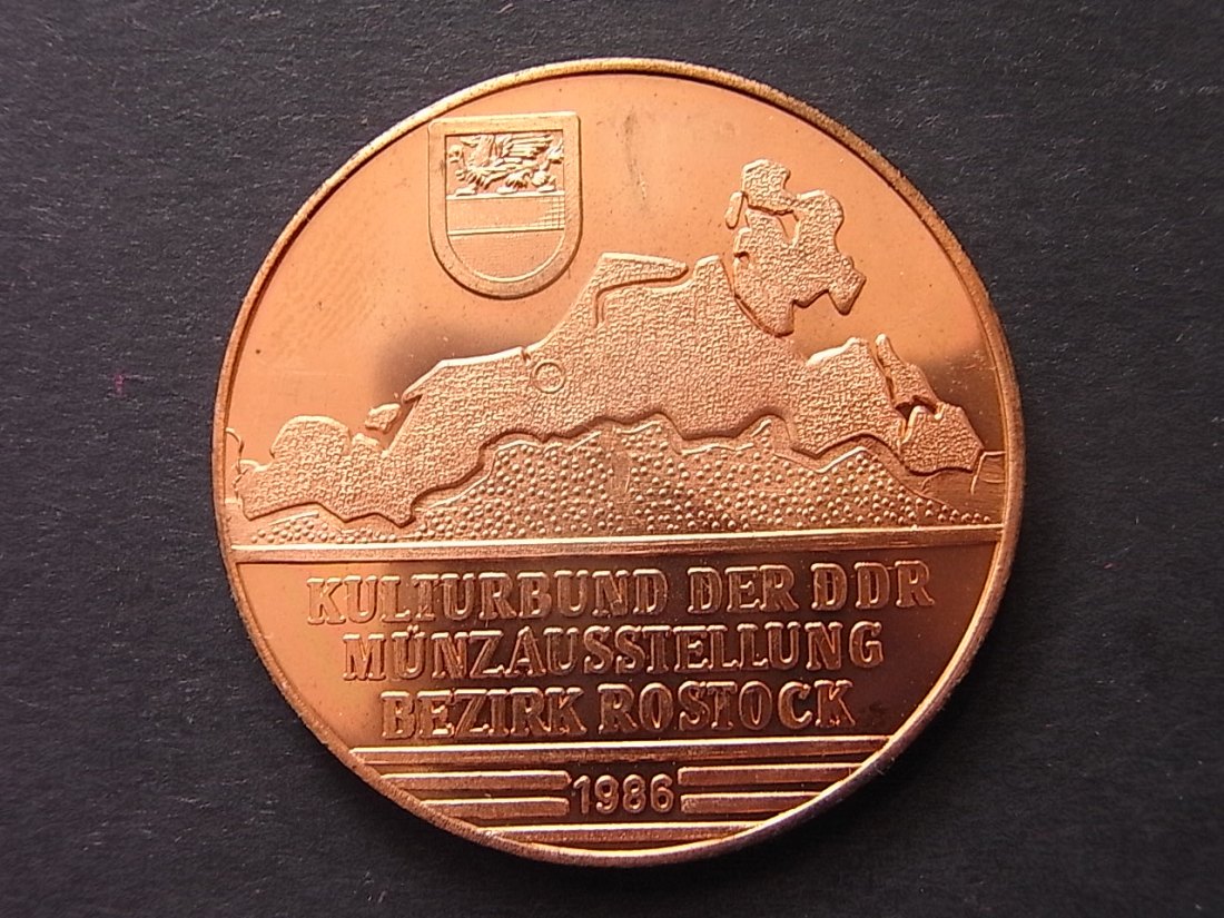  Rostock Medaille Schiffbaumuseum Münzausstellung 1986 40mm   