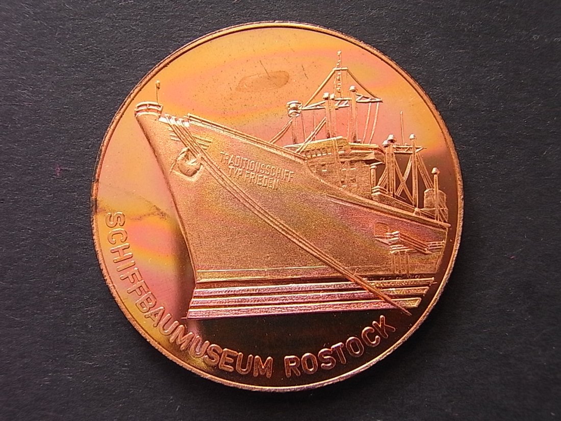  Rostock Medaille Schiffbaumuseum Münzausstellung 1986 40mm   