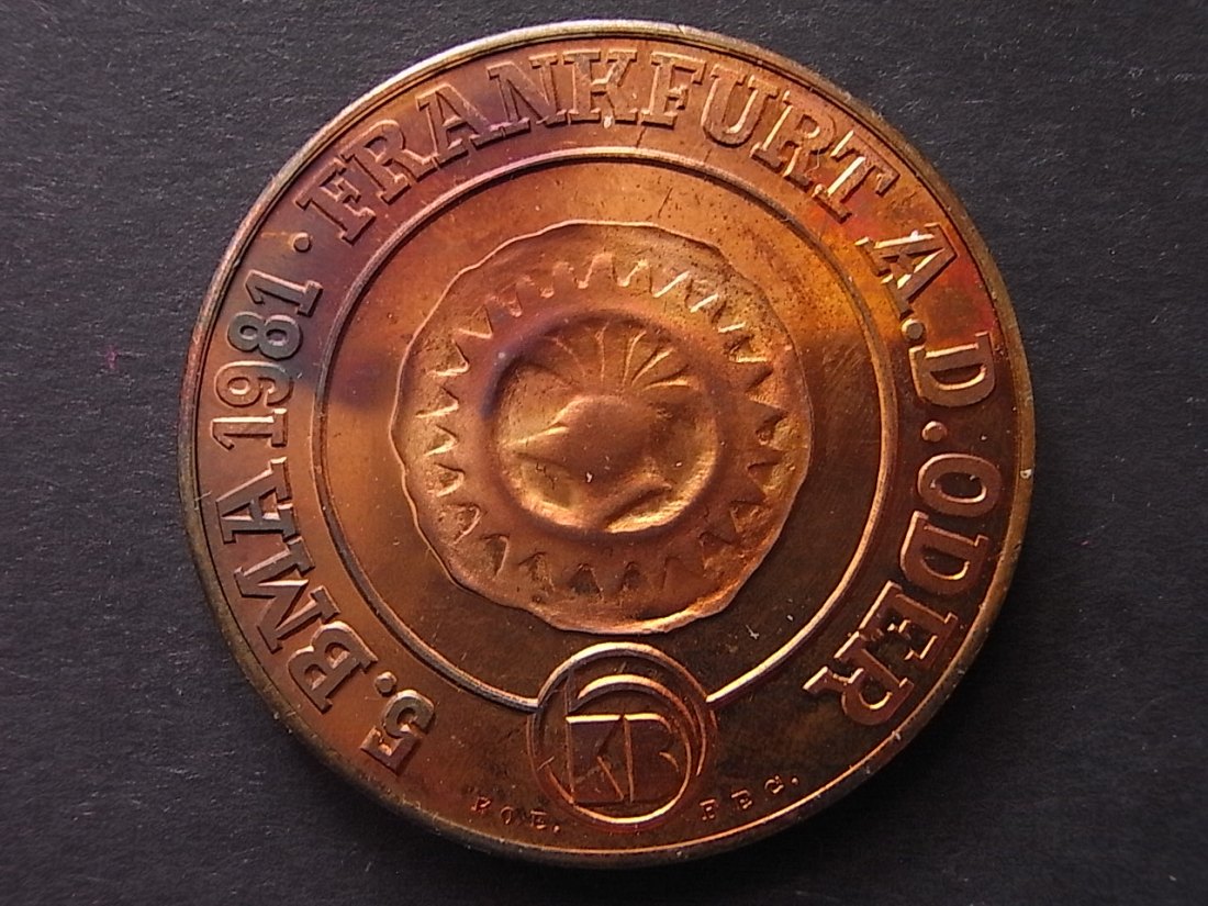  Frankfurt/Oder Medaille Wappen Münzausstellung 42mm 1981 Proof   