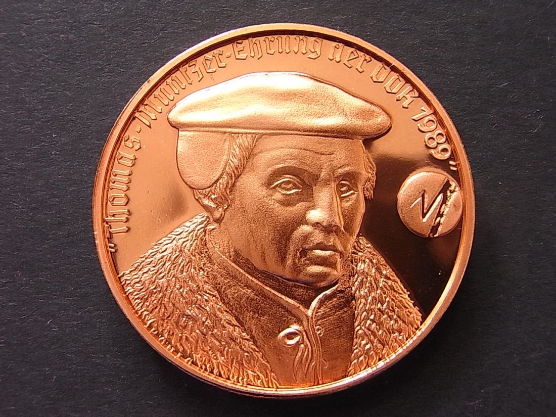  Mühlhausen Medaille Bauernkrieg Thomas Münzer 40mm 1989   