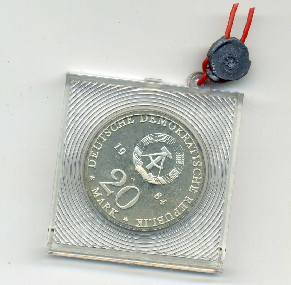 20 Mark 1984 Händel PP Original Schachtel verplombt