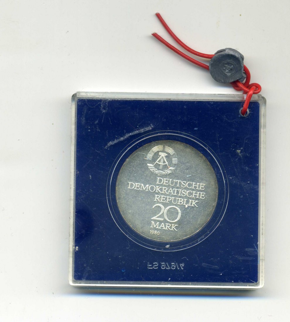 20 Mark 1980 Abbe PP Original Schachtel mit Plombe