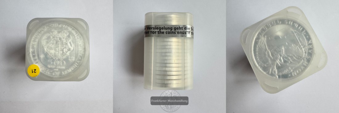  Armenien 20 x 500 Dram 2021 (2011-2025) Arche Noah FM-Frankfurt KM#196 Feinsilber: 622g   