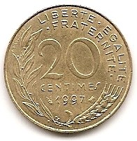  Frankreich 20 Centimes 1997 #227   