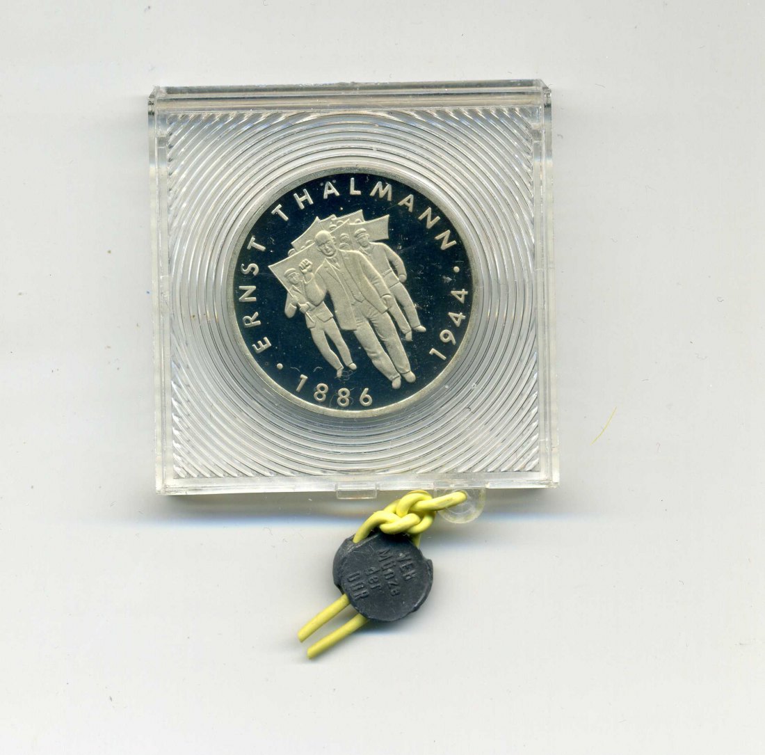 10 Mark 1986 Thälmann PP in Original Schachtel mit Plombe