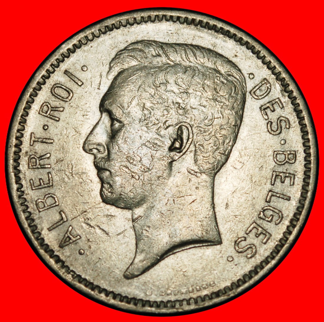 Ⰿ FRENCH LEGEND (1930-1934):BELGIUM★5 FRANCS-1 BELGA 1932! ALBERT I 1909-1934 LOW START★ NO RESERVE!