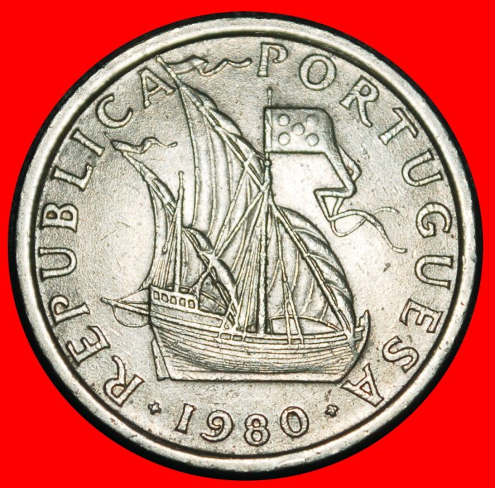 Ⰿ 25 SILVER BEZANTS (1963-1986): PORTUGAL ★ 5 ESCUDOS 1980 SHIP! LOW START ★ NO RESERVE!