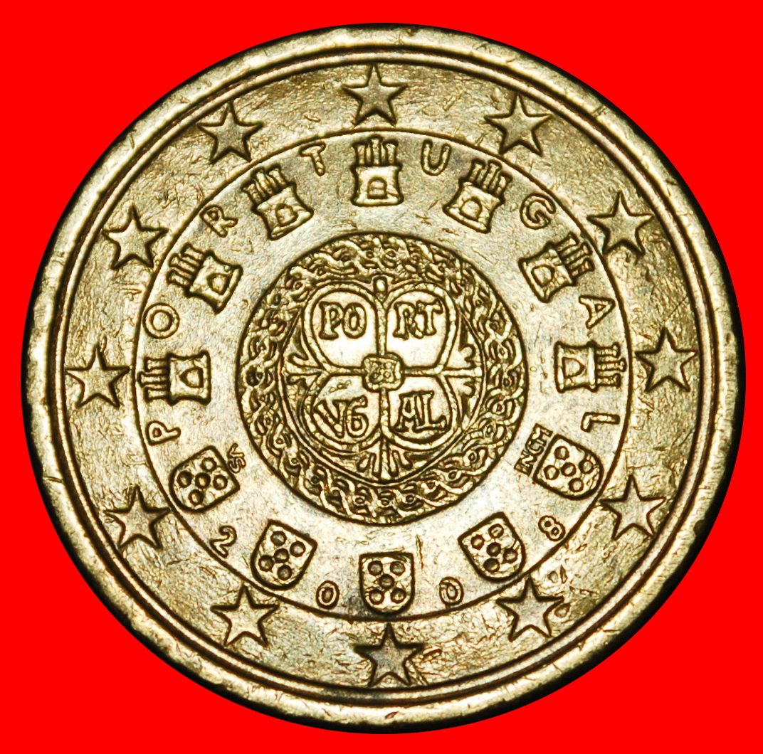 Ⰿ NORDIC GOLD (2002-2025):PORTUGAL★50 CENTS 2008★DIES II1 A★ALFONS0 1139-1185★LOW START★ NO RESERVE!