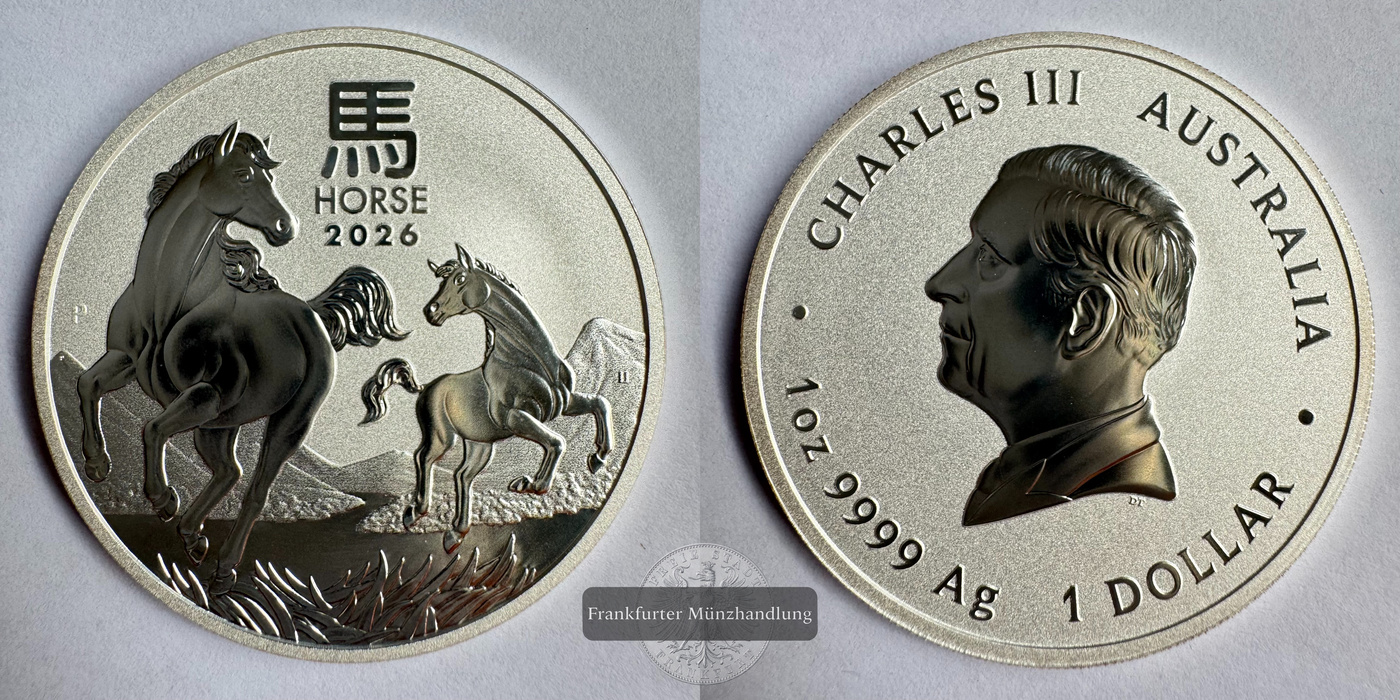  Australien 1 Dollar Charles III Year of the Horse 2026 FM-Frankfurt N#483798 Feinsilber: 31,1g   