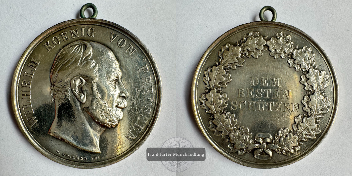  Deutschland Silbermedaille (Dem besten Schützen) FM-Frankfurt Silberraugewicht: 22g   