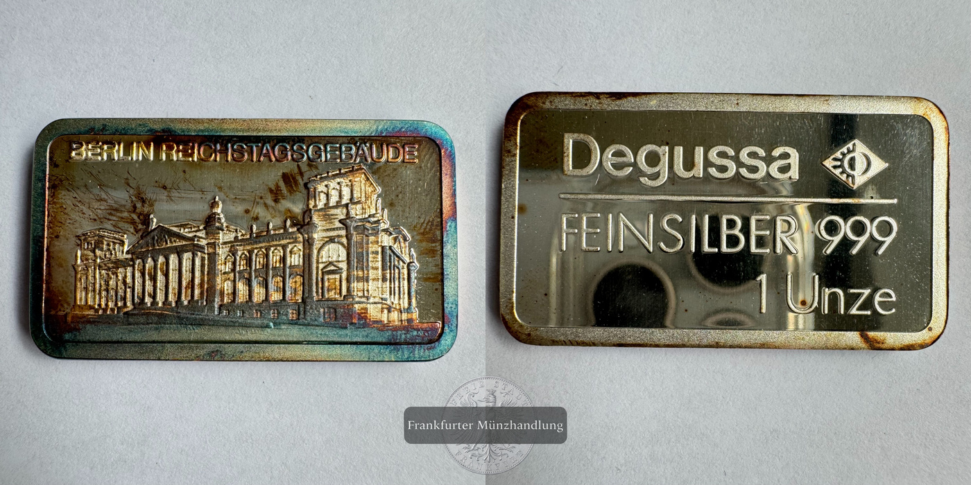  Deutschland Degussa 1 Unze Berlin Reichstagsgebäude FM-Frankfurt Feinsilber: 31,1g   