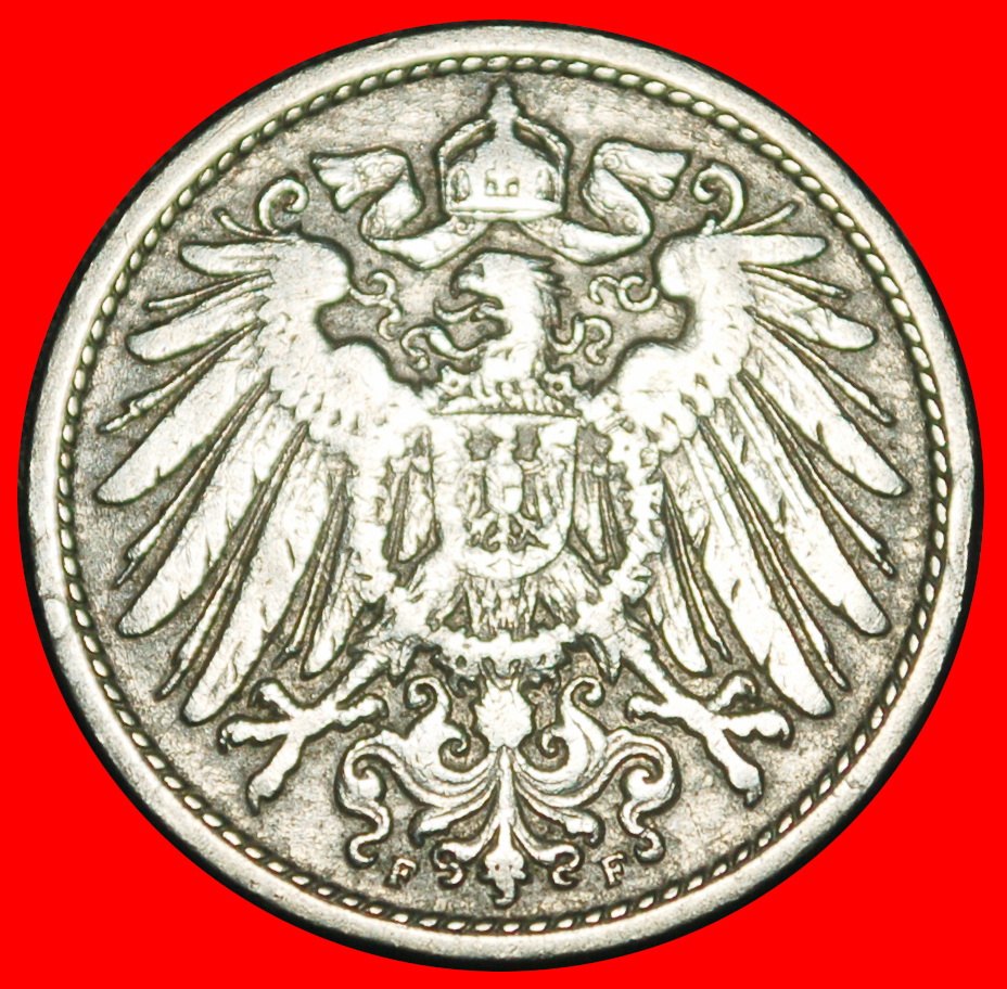  Ⰿ EAGLE (1890-1916): GERMANY★10 PFENNIGS 1898F WUERTT.! WILLIAM II 1888-1918★LOW START ★ NO RESERVE!   